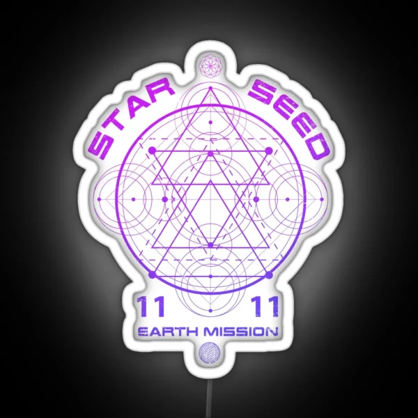 Starseed Sacred Geometry Earth Mission 11 11 RGB Neon Sign