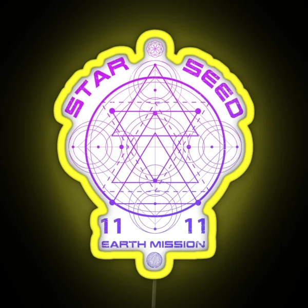 Starseed Sacred Geometry Earth Mission 11 11 RGB Neon Sign