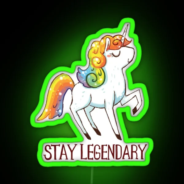 Stay Legendary Unicorn Art RGB Neon Sign