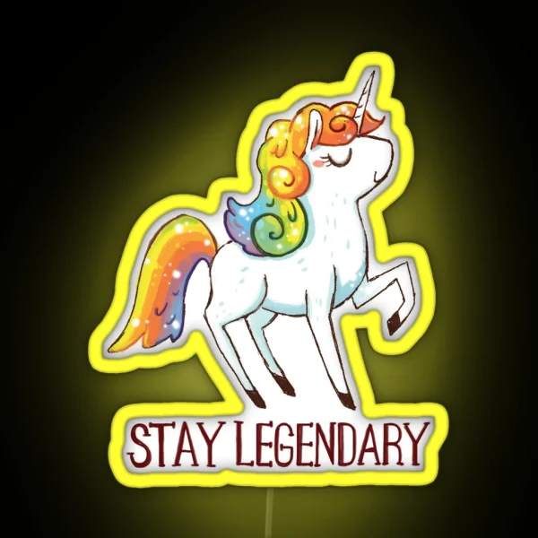 Stay Legendary Unicorn Art RGB Neon Sign