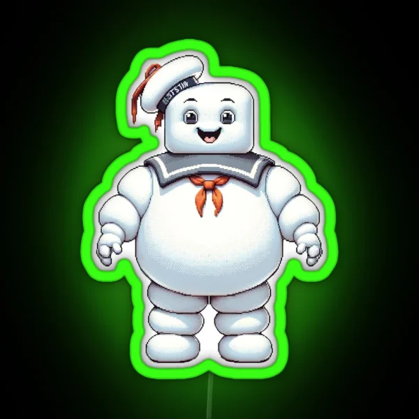 Stay Puft Marshmallow Man Iconic Ghostbusters Villain RGB Neon Sign