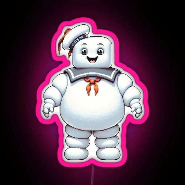 Stay Puft Marshmallow Man Iconic Ghostbusters Villain RGB Neon Sign