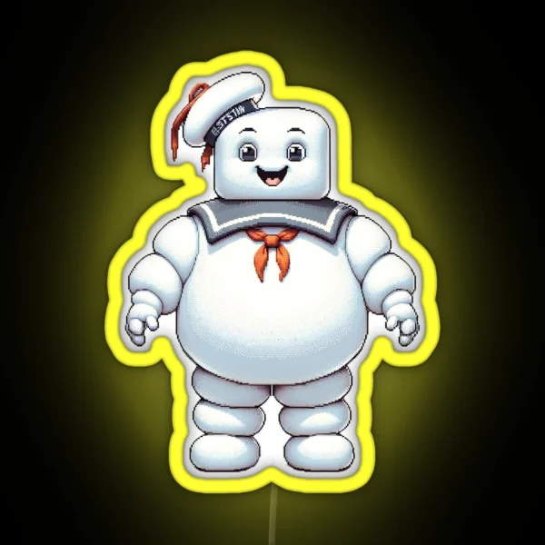 Stay Puft Marshmallow Man Iconic Ghostbusters Villain RGB Neon Sign