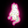 Neon pink sign with rainbow unicat design and bold typography, promoting individuality and self-expression.