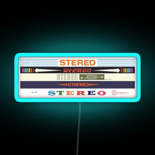 Stereo Collection Vintage Label Graphics RGB Neon Sign