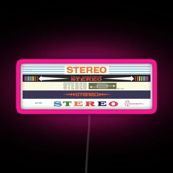 Stereo Collection Vintage Label Graphics RGB Neon Sign