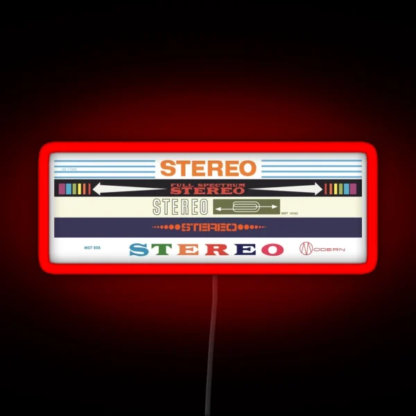 Stereo Collection Vintage Label Graphics RGB Neon Sign