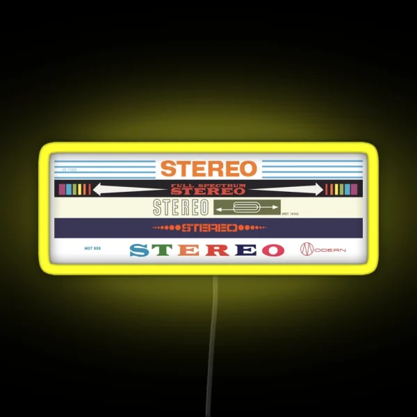 Stereo Collection Vintage Label Graphics RGB Neon Sign
