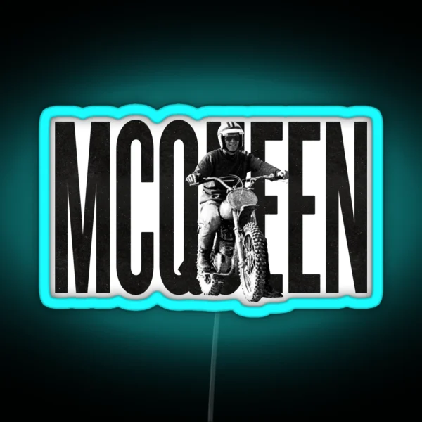 Steve Mcqueen On Classic Husky On White RGB Neon Sign