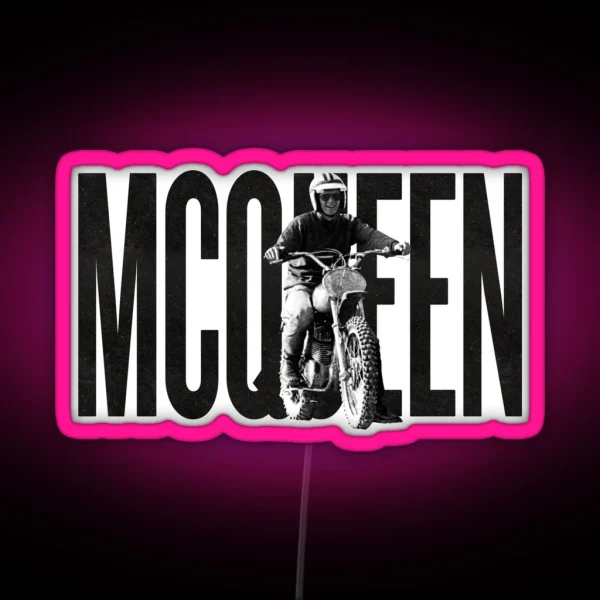 Steve Mcqueen On Classic Husky On White RGB Neon Sign