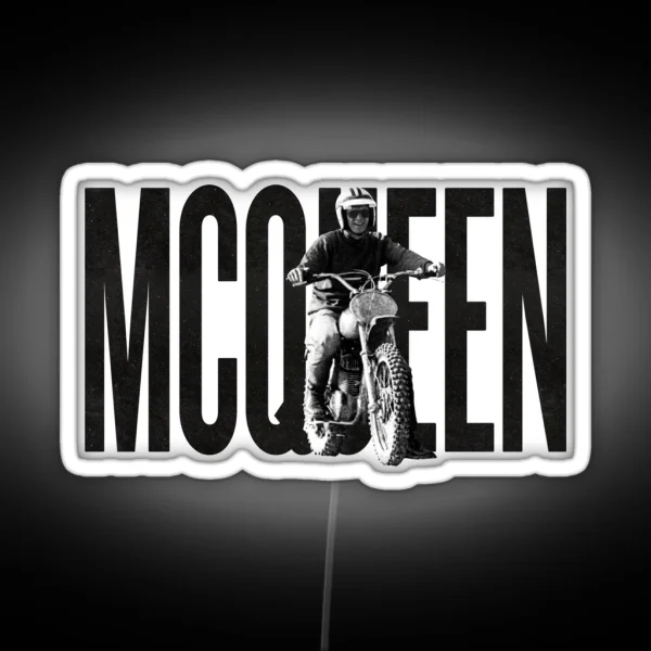 Steve Mcqueen On Classic Husky On White RGB Neon Sign