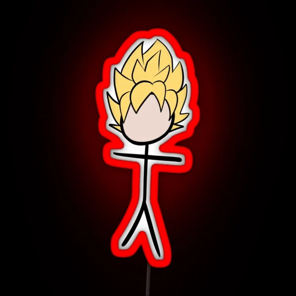 Stick Goku SSJ DBZ RGB Neon Sign