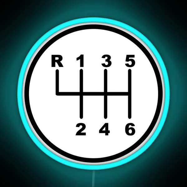 Stick Shift 6 Gear RGB Neon Sign