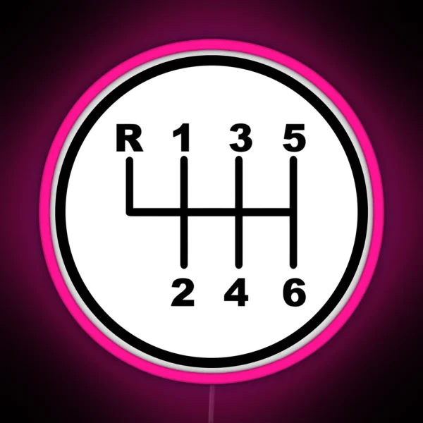 Stick Shift 6 Gear RGB Neon Sign
