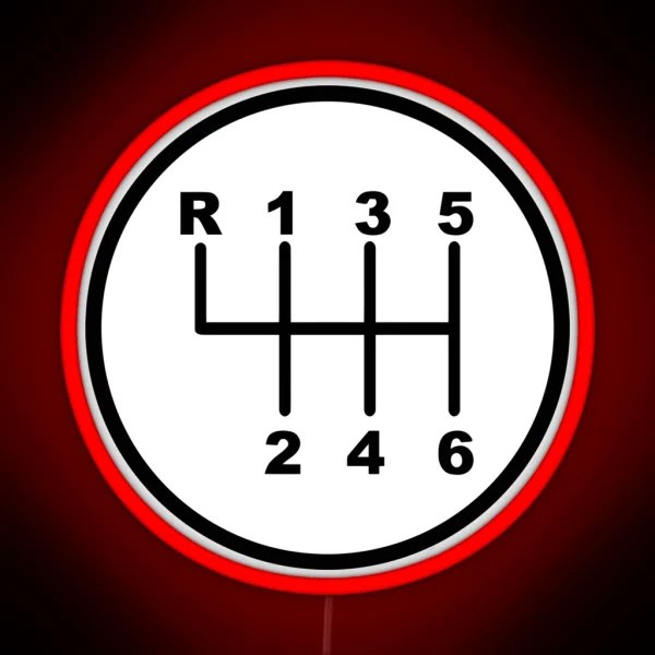 Stick Shift 6 Gear RGB Neon Sign