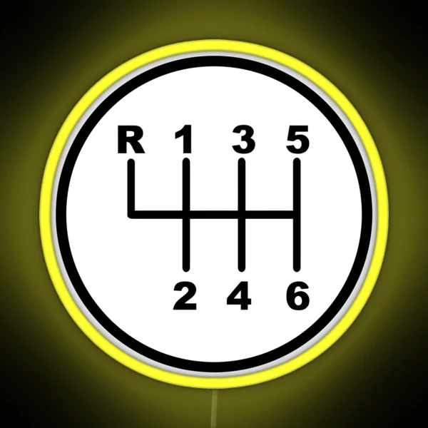 Stick Shift 6 Gear RGB Neon Sign