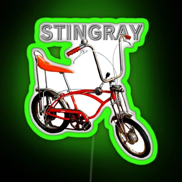 Stingray Krate Bicycle Vintage Stick Shift RGB Neon Sign