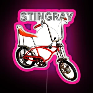 Stingray Krate Bicycle Vintage Stick Shift Bike Banana Seat Bike RGB Neon Sign