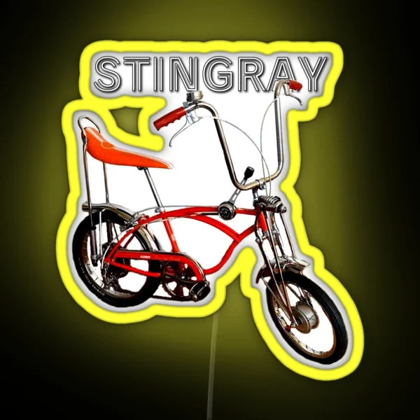 Stingray Krate Bicycle Vintage Stick Shift RGB Neon Sign