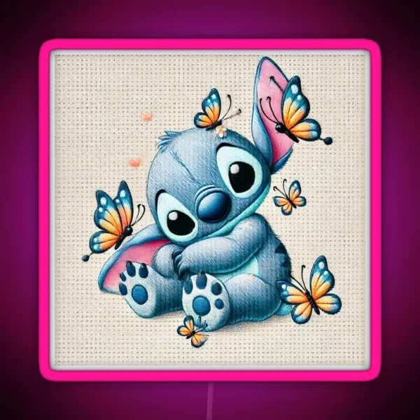 Stitch Adorable Baby RGB Neon Sign