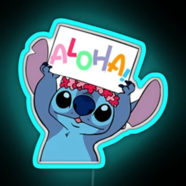 Stitch Aloha RGB Neon Sign