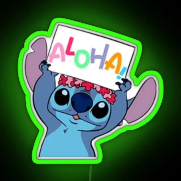 Stitch Aloha RGB Neon Sign