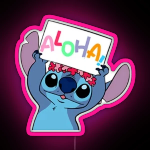 Stitch Aloha RGB Neon Sign