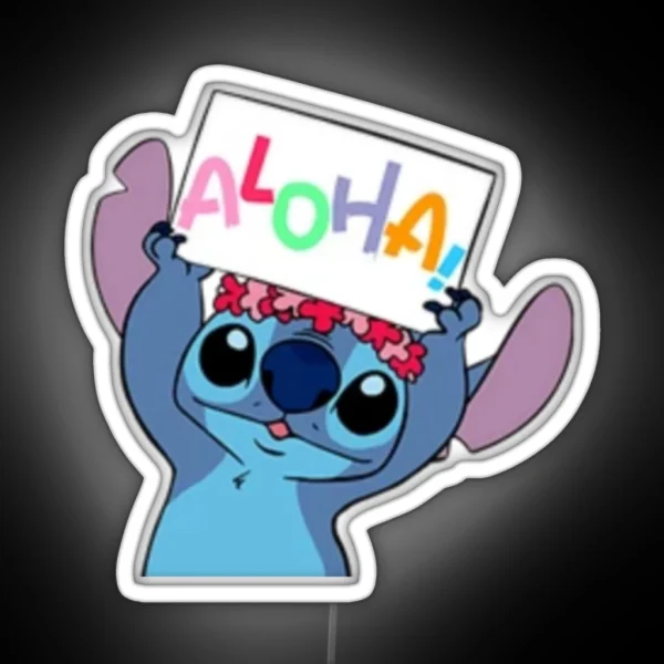 Stitch Aloha RGB Neon Sign