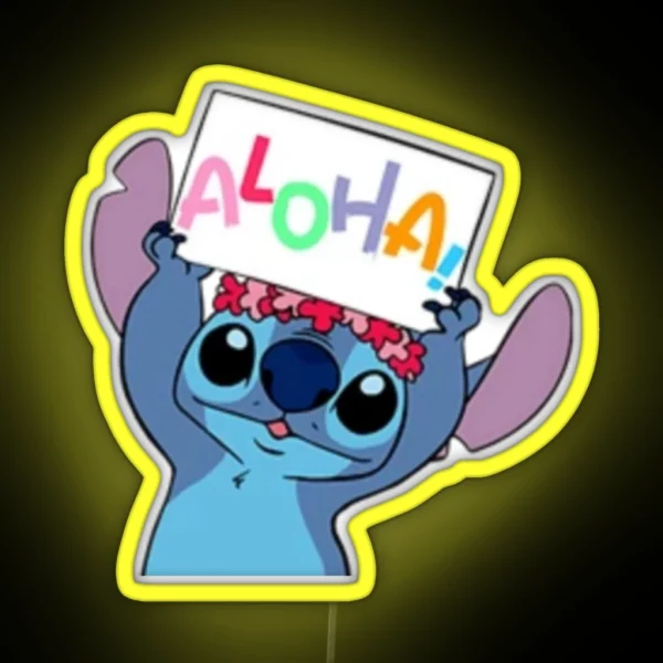 Stitch Aloha RGB Neon Sign