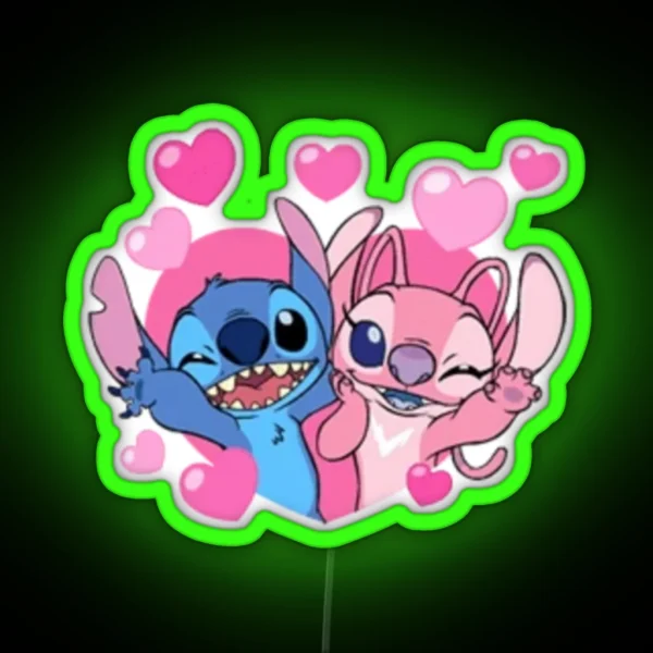 Stitch And Angel RGB Neon Sign