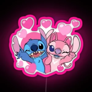 Stitch And Angel RGB Neon Sign