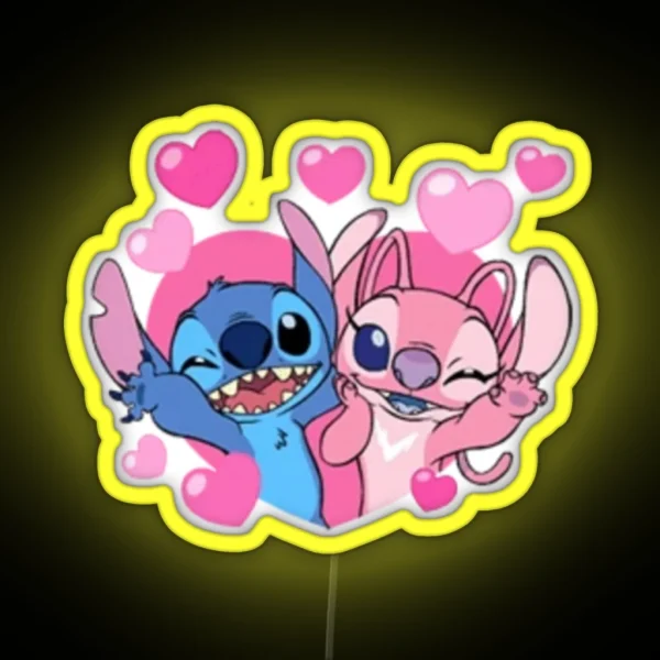 Stitch And Angel RGB Neon Sign