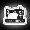 Neon sign with colorful stitching theme