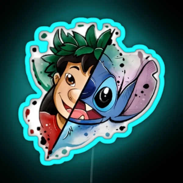Stitch And Lilo RGB Neon Sign