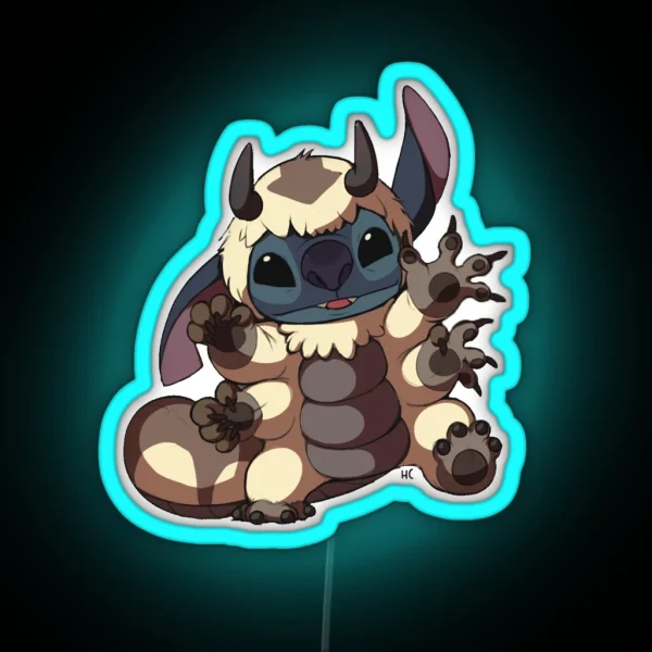 Stitch As Appa RGB Neon Sign