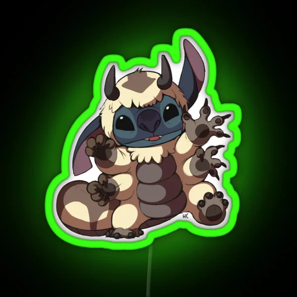 Stitch As Appa RGB Neon Sign