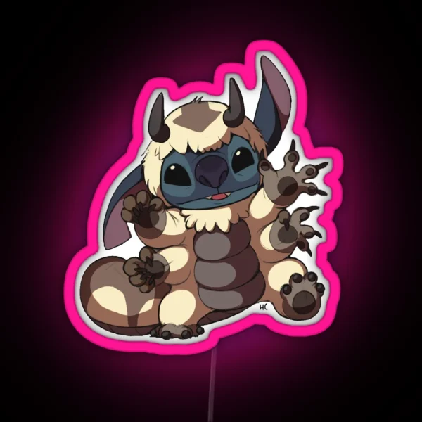 Stitch As Appa RGB Neon Sign