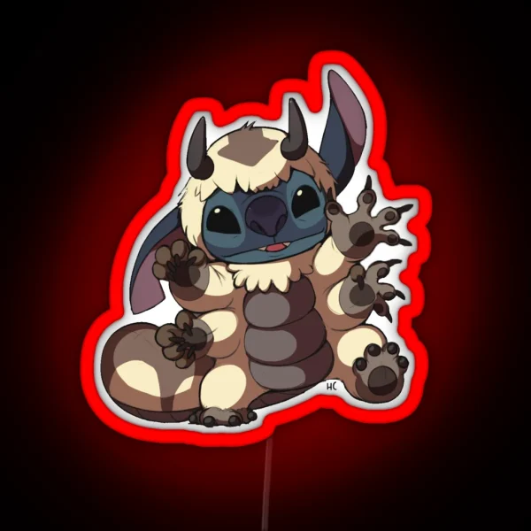 Stitch As Appa RGB Neon Sign