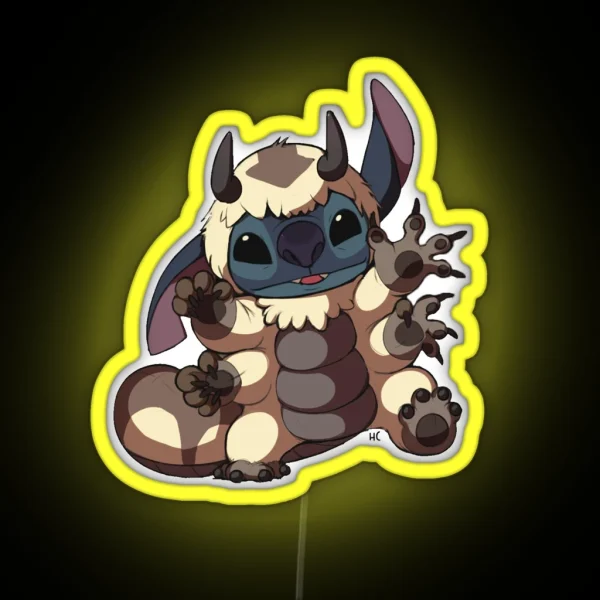 Stitch As Appa RGB Neon Sign