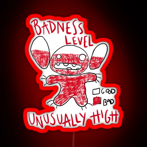 Stitch Badness Level Is Unusually High Mischief Doodle RGB Neon Sign
