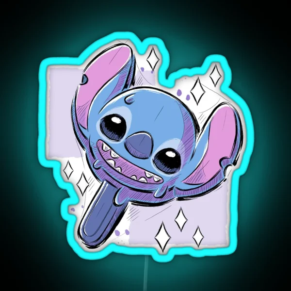 Stitch Cream RGB Neon Sign