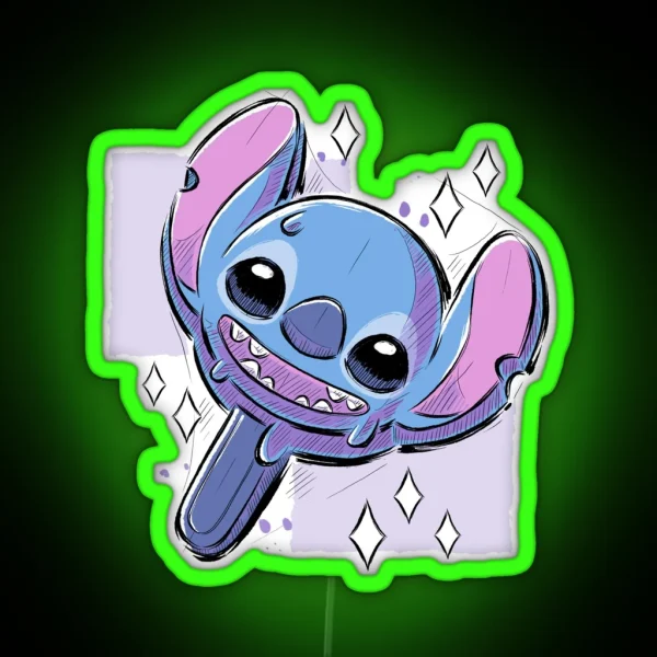 Stitch Cream RGB Neon Sign