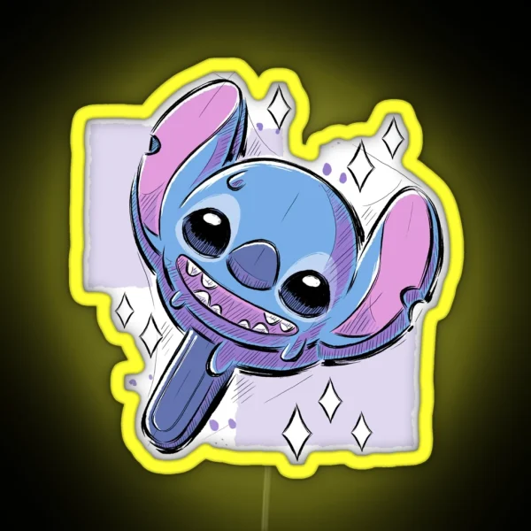 Stitch Cream RGB Neon Sign