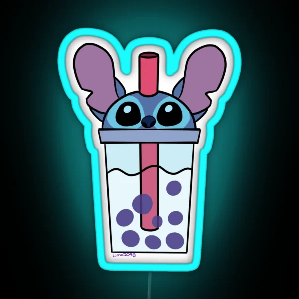 Stitch Drink RGB Neon Sign