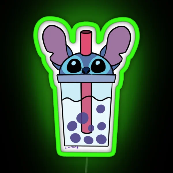 Stitch Drink RGB Neon Sign