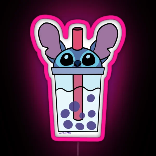 Stitch Drink RGB Neon Sign