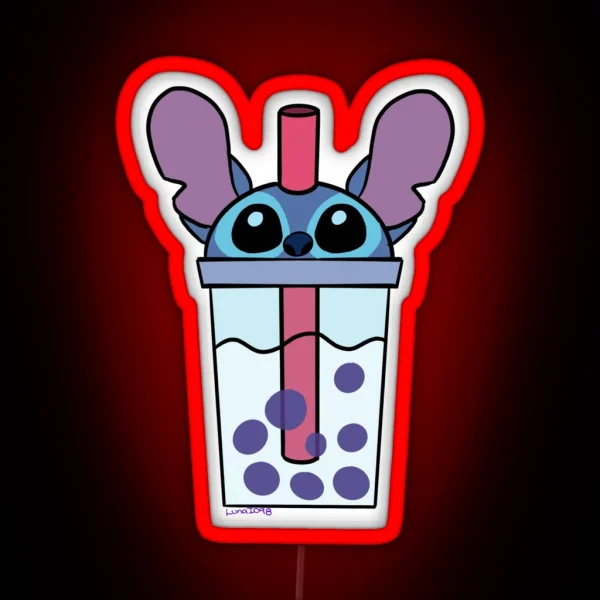 Stitch Drink RGB Neon Sign