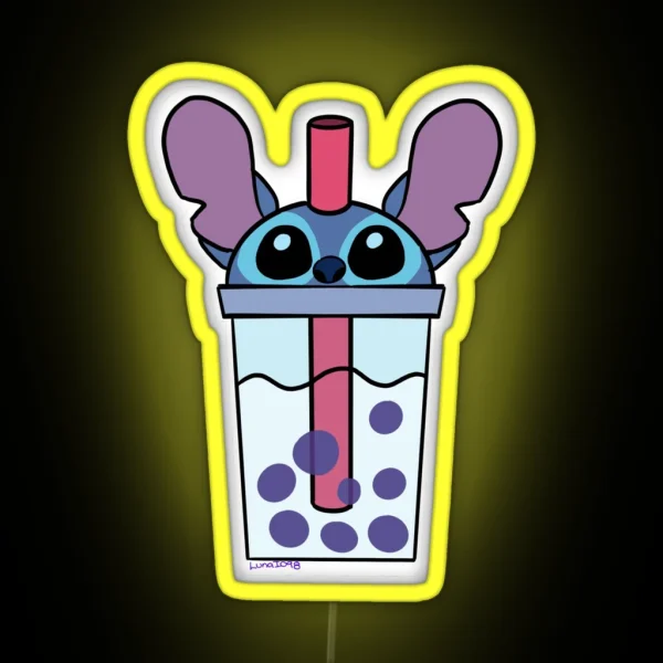 Stitch Drink RGB Neon Sign