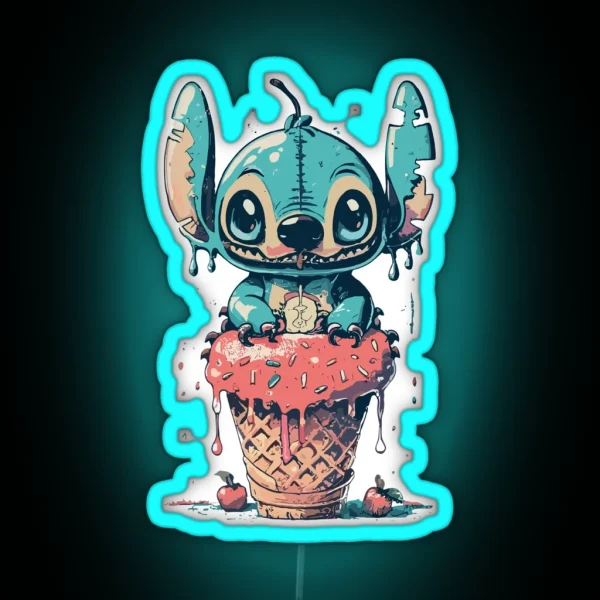 Stitch Ice Cream RGB Neon Sign