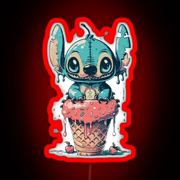 Stitch Ice Cream RGB Neon Sign